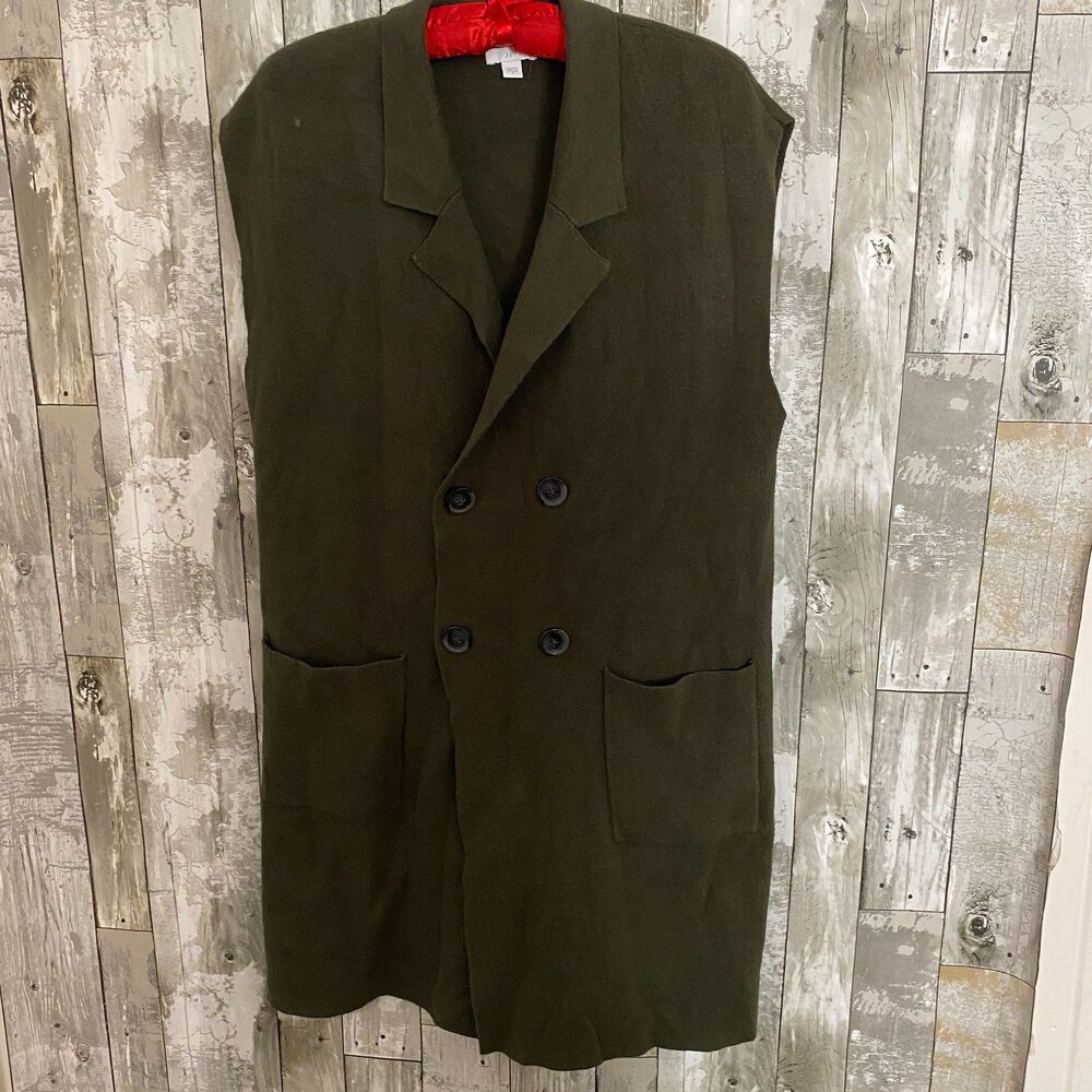 J. Jill green double breasted sweater vest S